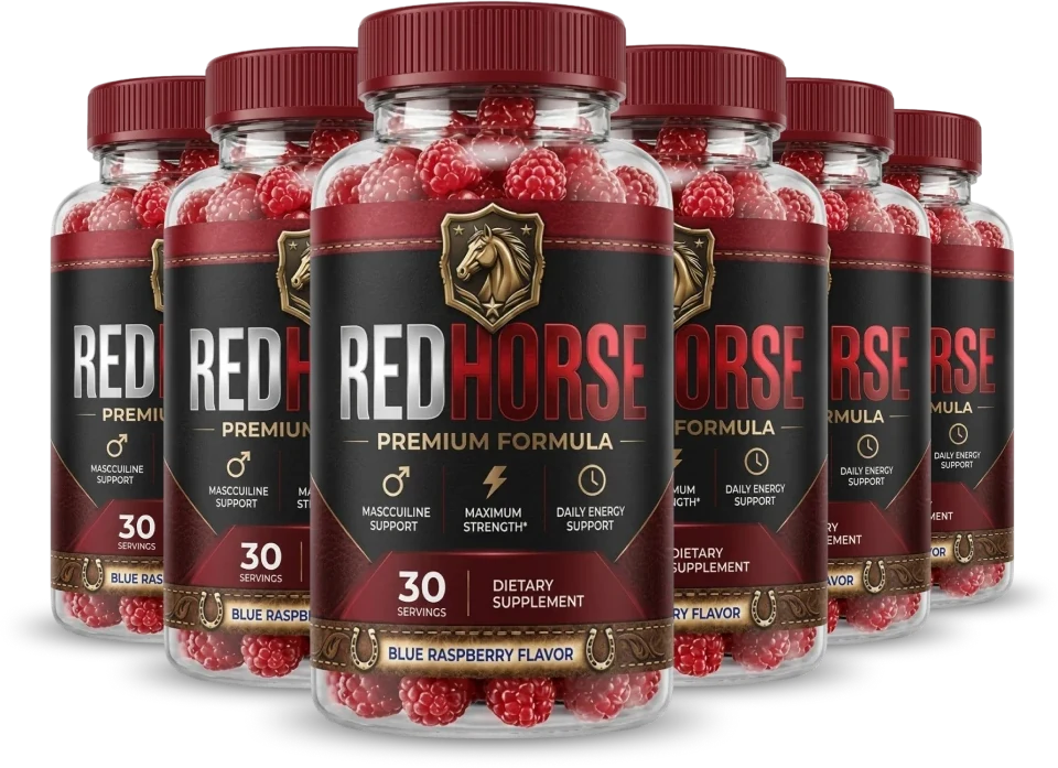 Red Horse blue raspberry gummies, 30 serving bottles